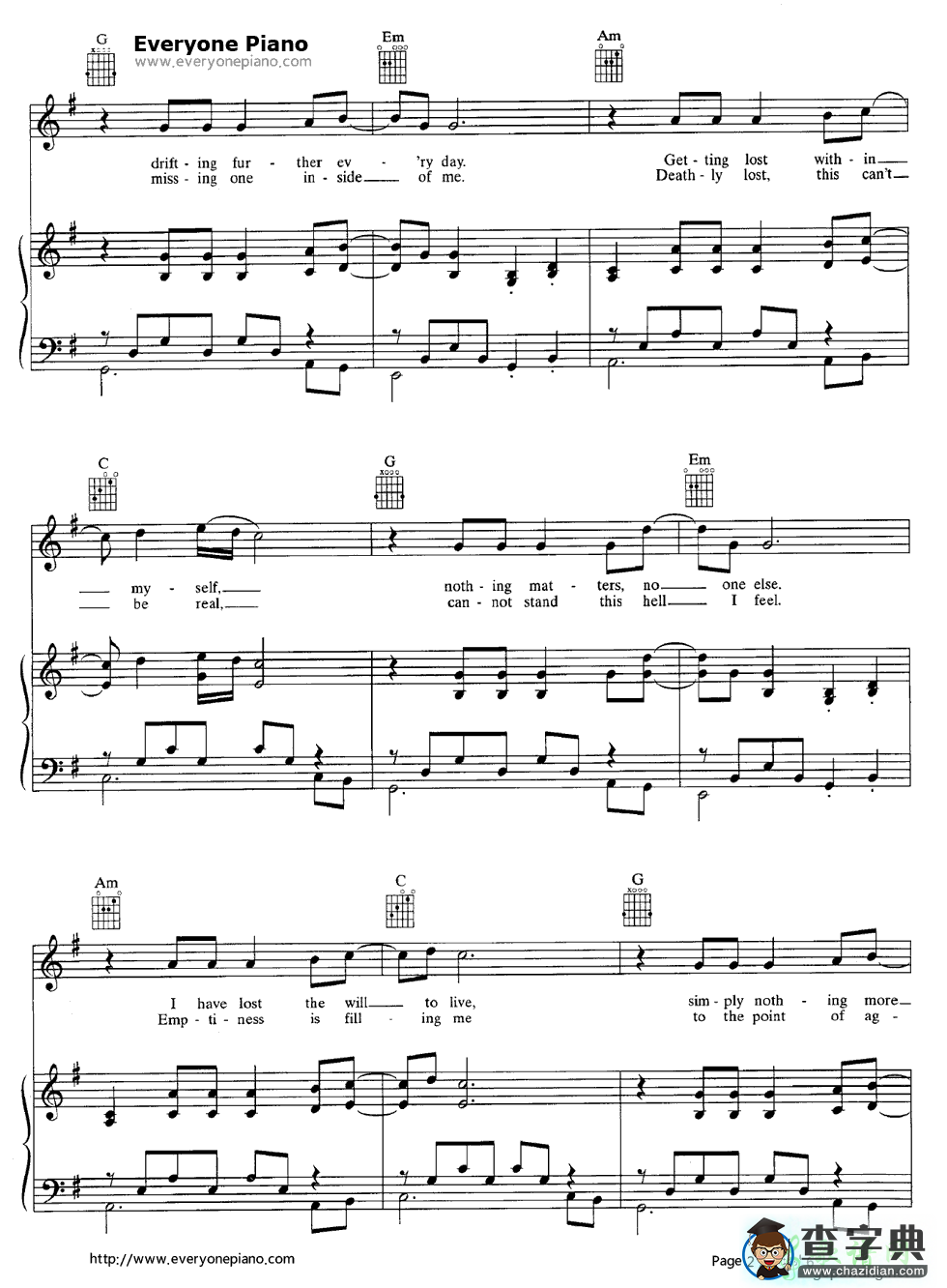 【Fade to Black钢琴谱】Metallica