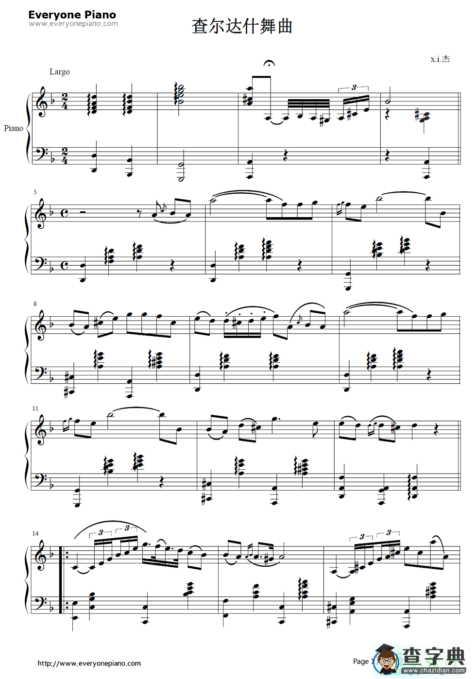 【查尔达什舞曲钢琴谱】Vittorio Monti