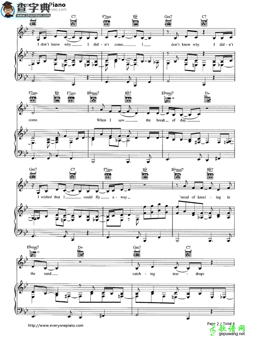 【Dont Know Why钢琴谱】Norah Jones