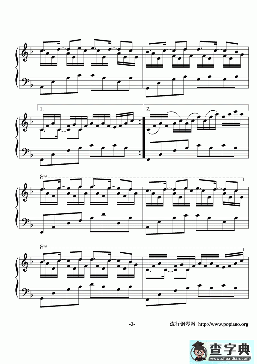 【In The Mirror钢琴谱】五线谱