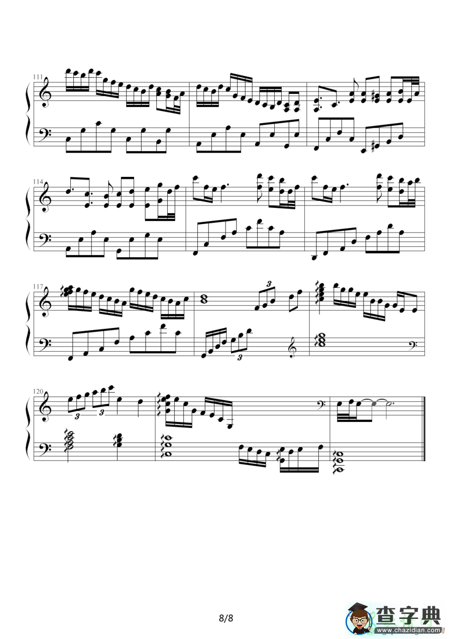 【Memory?钢琴谱】五线谱