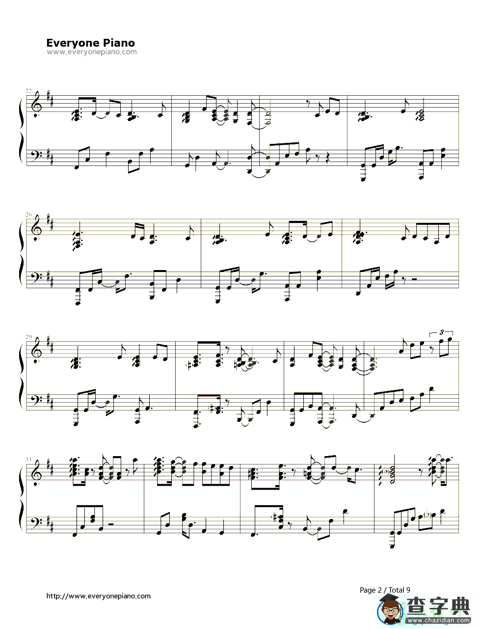 【Pianissimo钢琴谱】五线谱