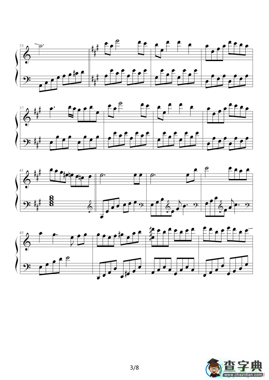 【Memory?钢琴谱】五线谱