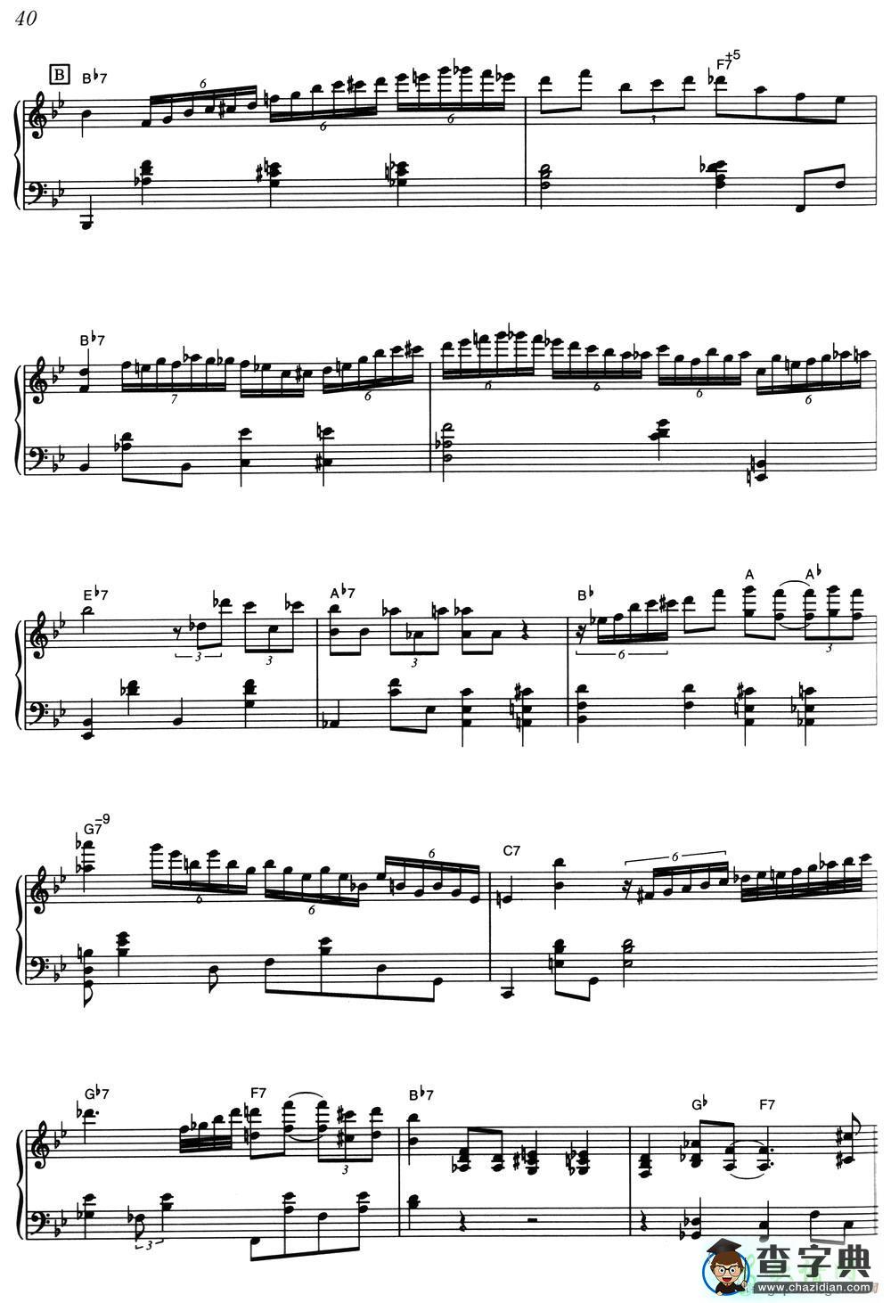 【Dannys Blues钢琴谱】五线谱
