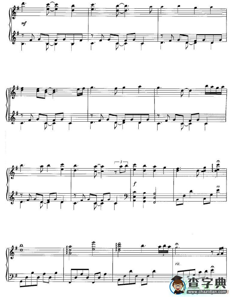 【O Come All Ye Faithful钢琴谱】五线谱