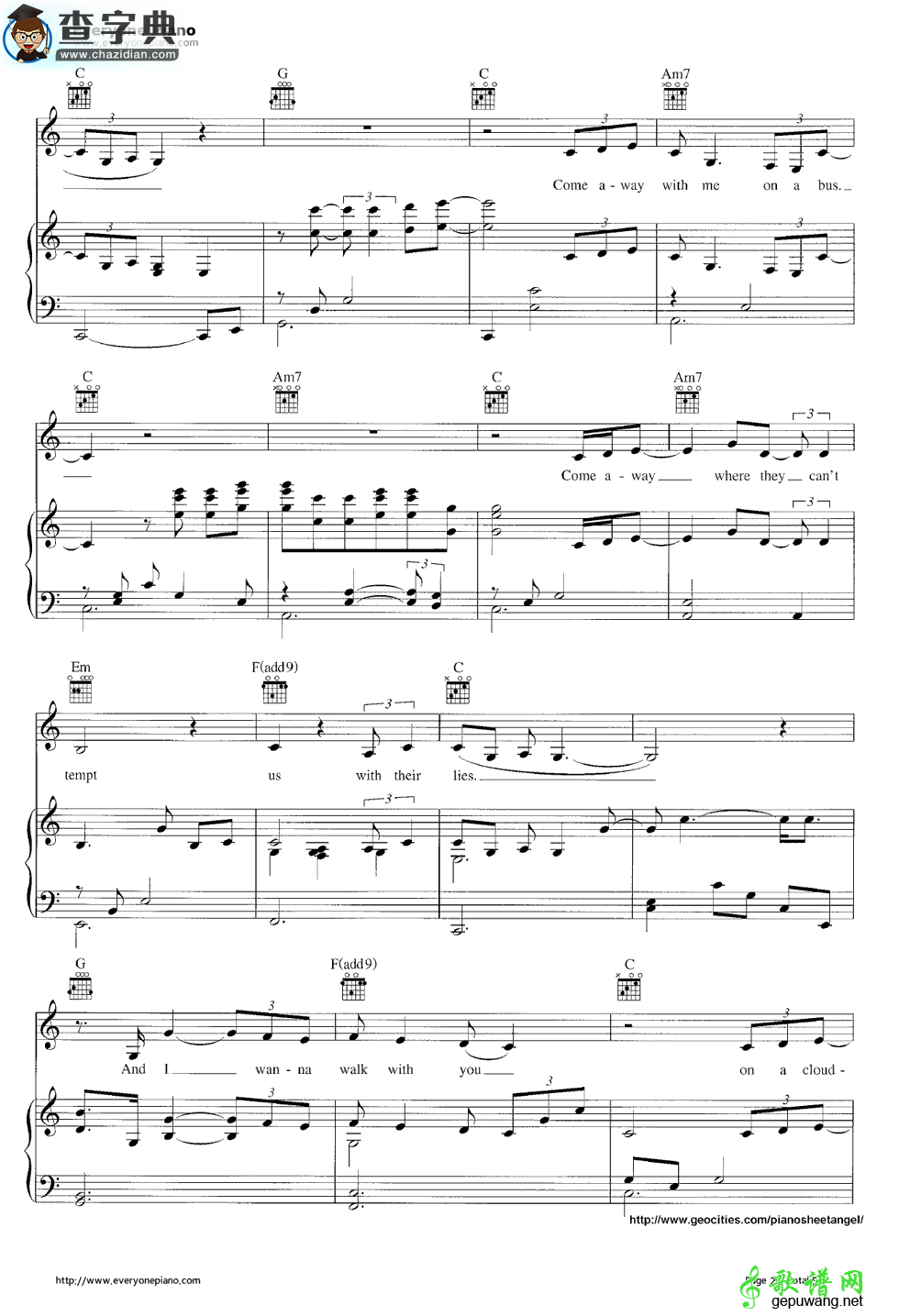 【Come Away with Me钢琴谱】Norah Jones