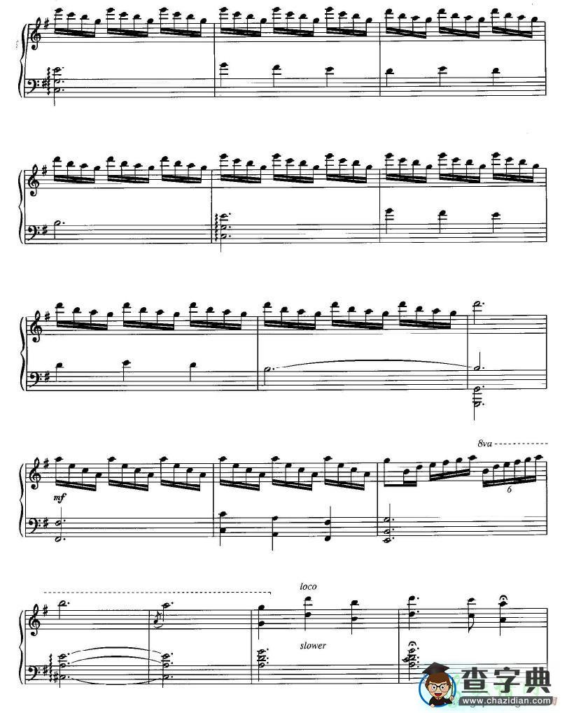 【Silent Night钢琴谱】五线谱