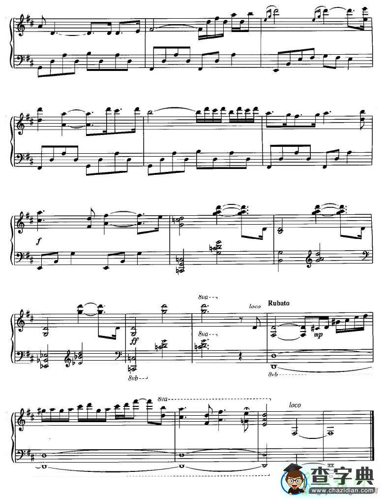 【O Little Town Of Bethlehem钢琴谱】五线谱