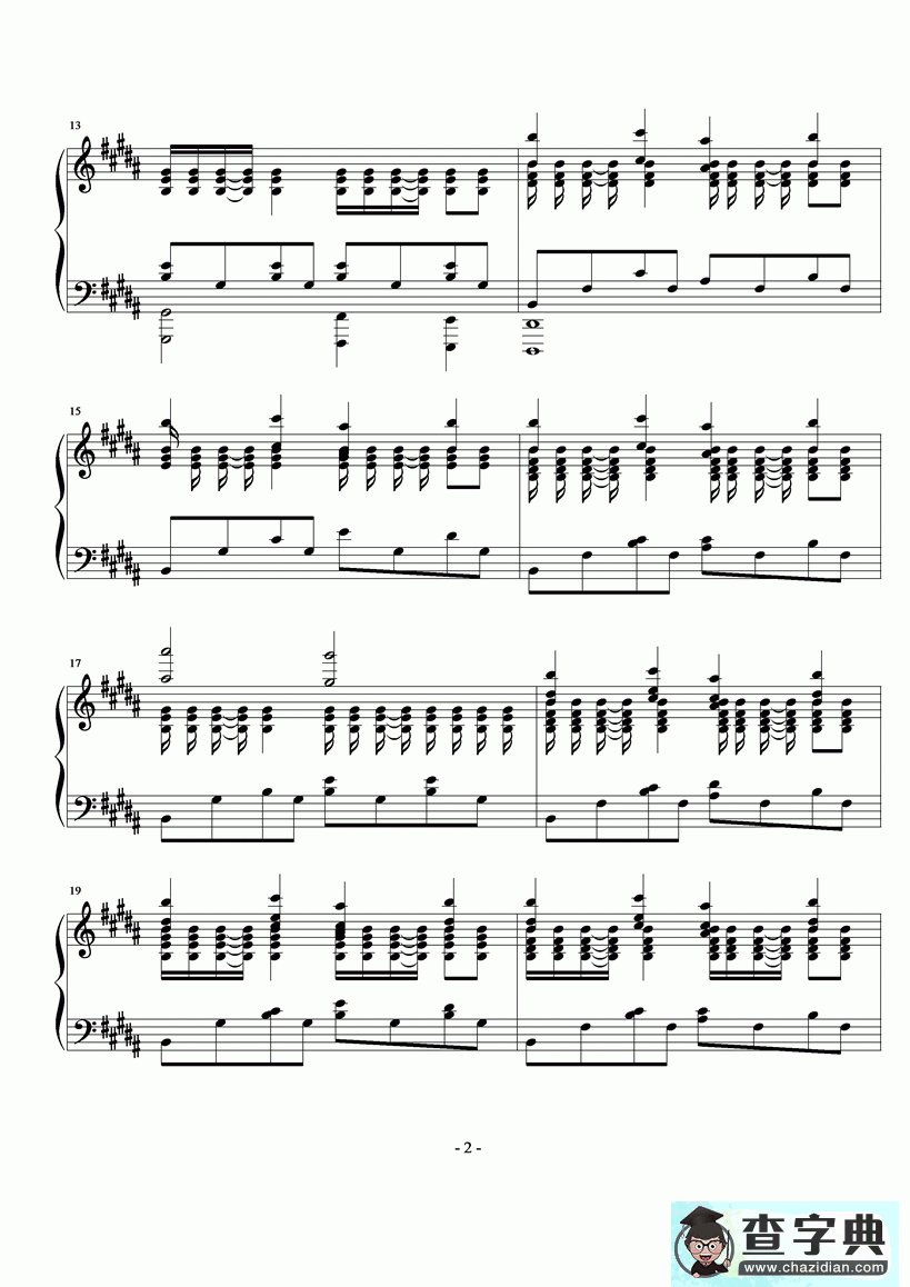 【Song from 《Once》钢琴谱】五线谱