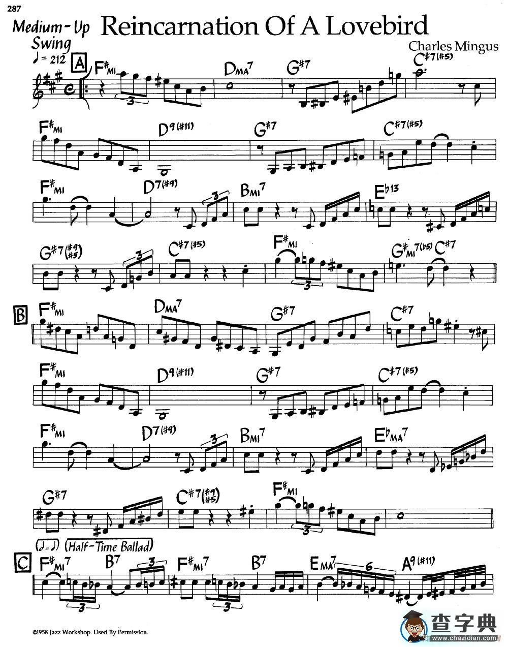 Reincarnation of a Lovebird（爵士钢琴曲）钢琴谱