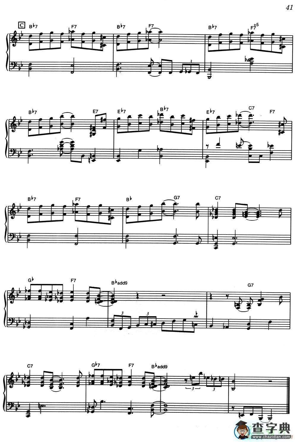 【Dannys Blues钢琴谱】五线谱