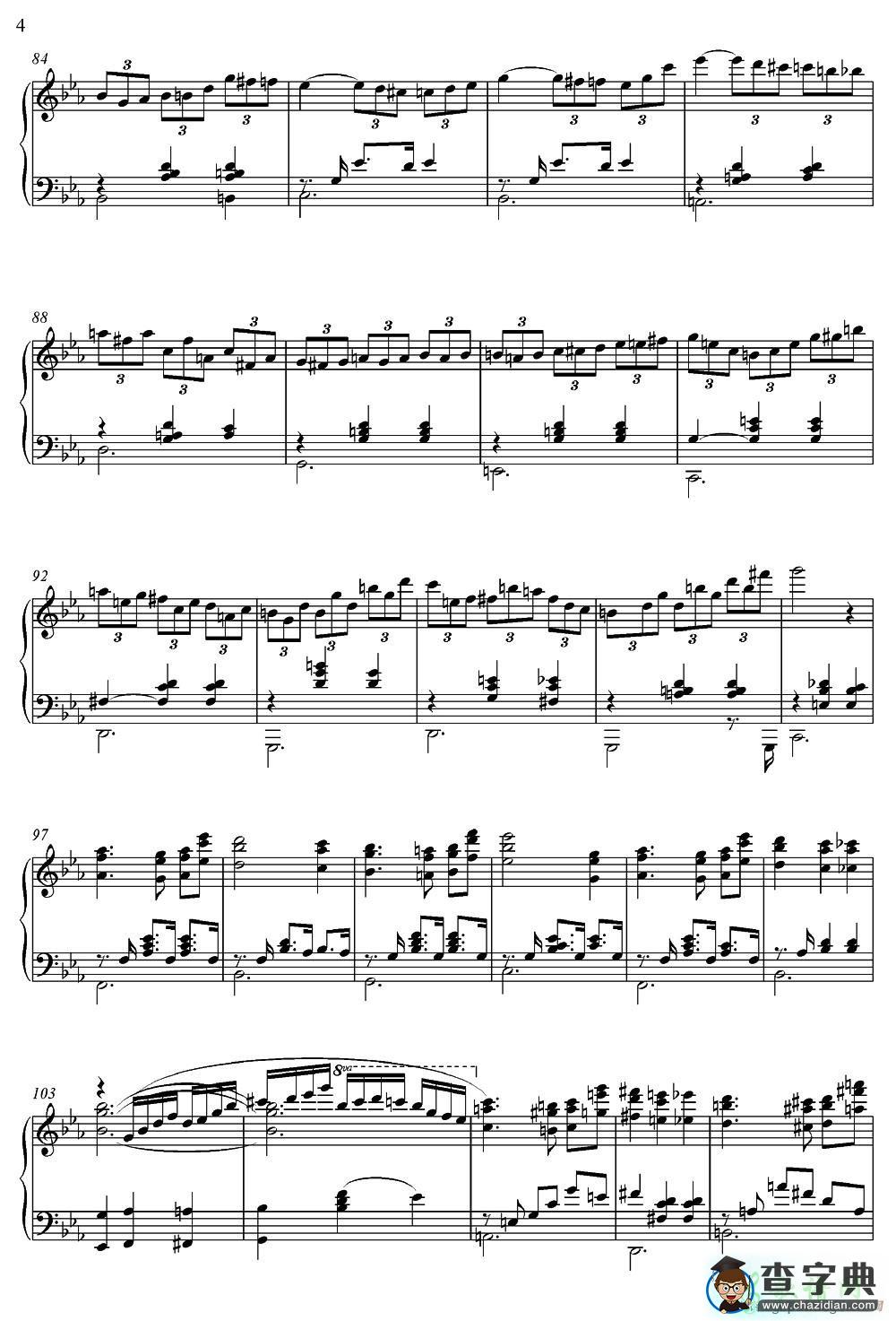 【Legend Of 1900钢琴谱】五线谱