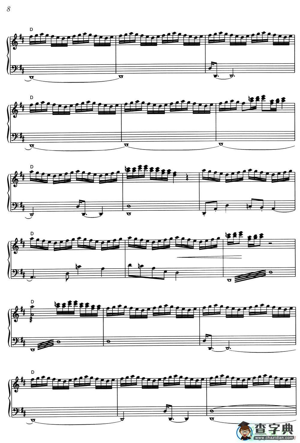 【The Legend Of The Pianist钢琴谱】五线谱