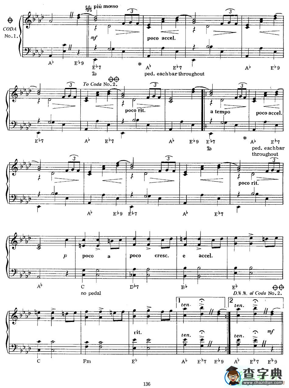 【Valse Des Adieux钢琴谱】五线谱