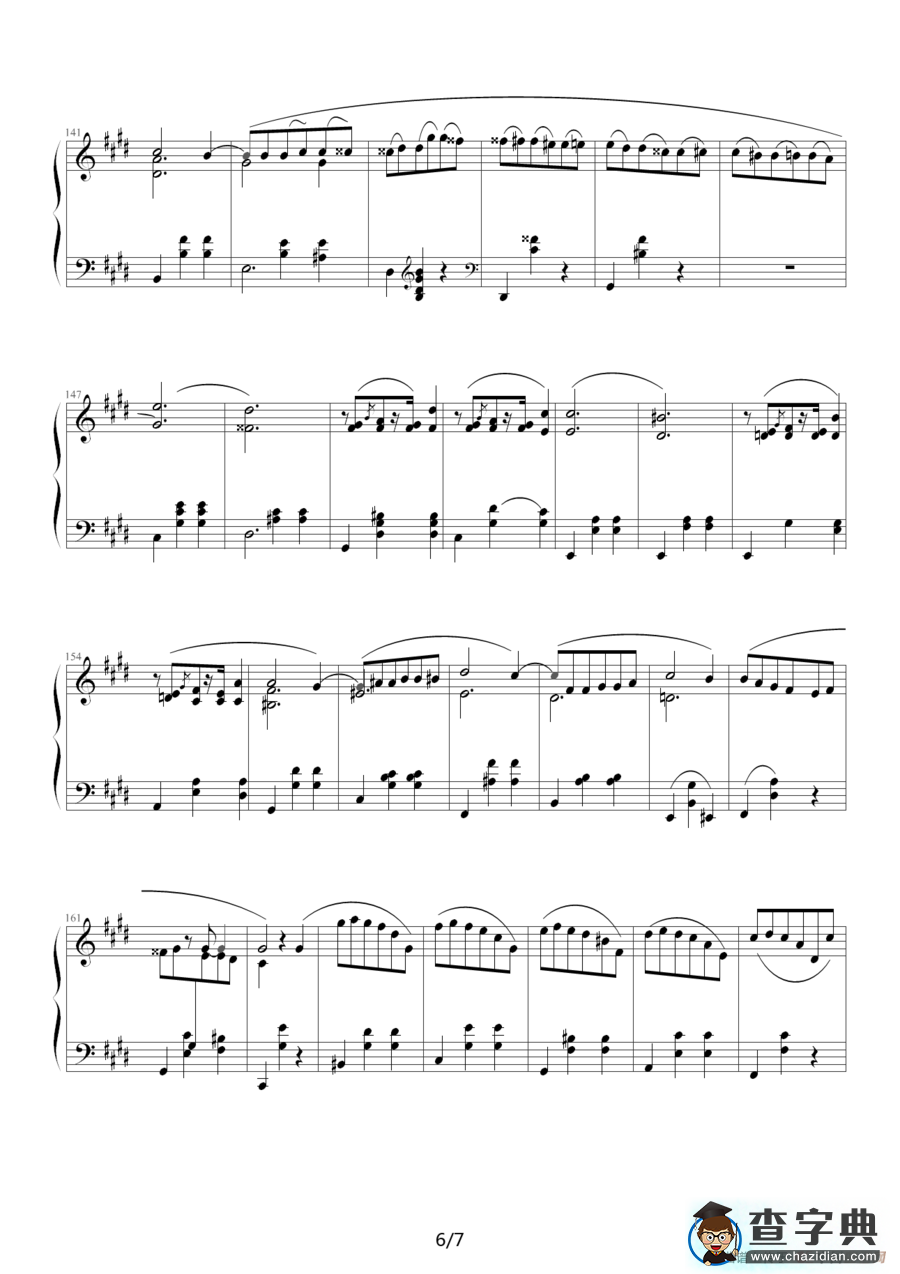 升C小调圆舞曲钢琴谱