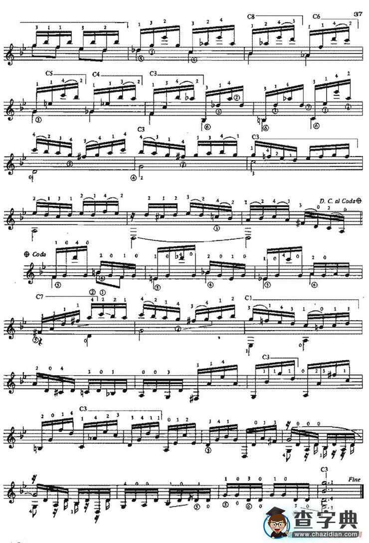 Preludio op.5no.1（古典吉他）吉他谱