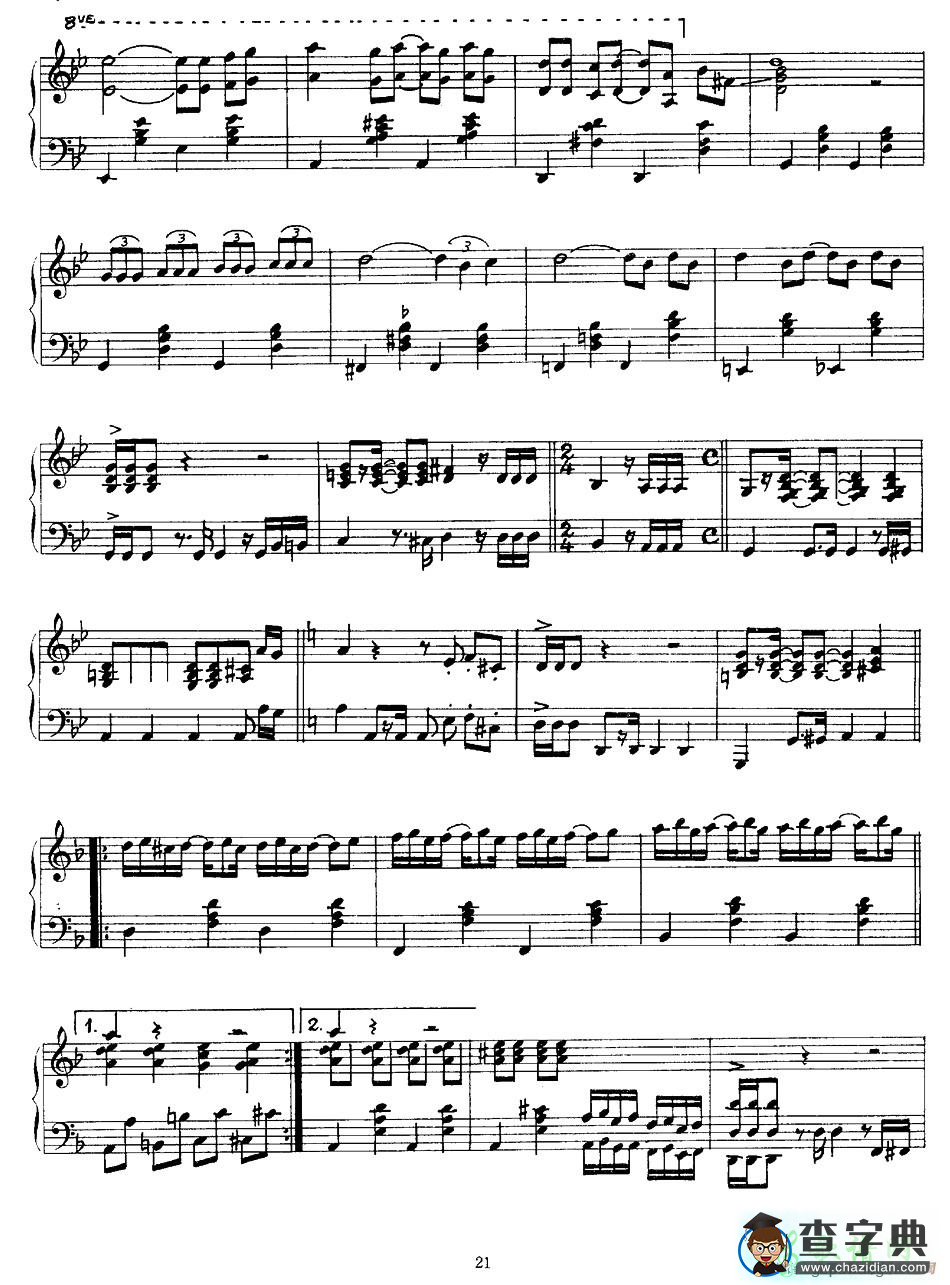 【Bach Gammon钢琴谱】五线谱
