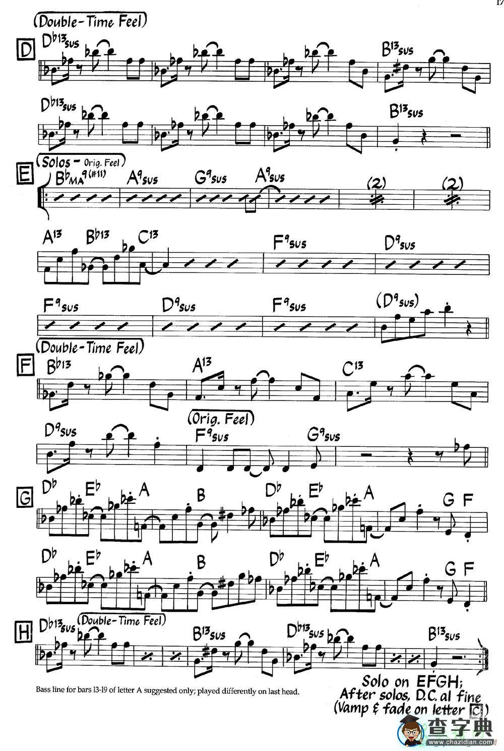 【La Vida Feliz (Bass)钢琴谱】五线谱