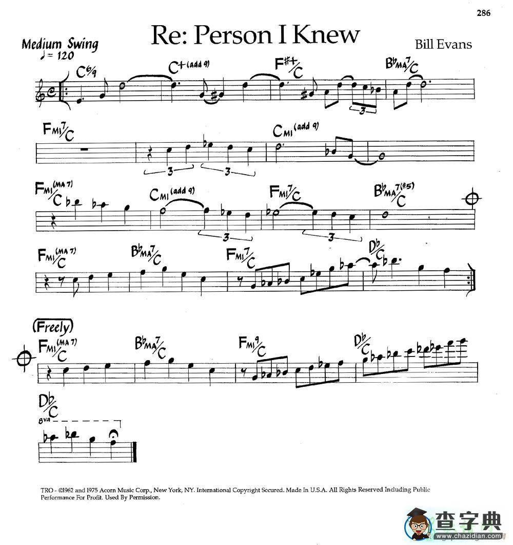 【Re:Person I Knew钢琴谱】五线谱