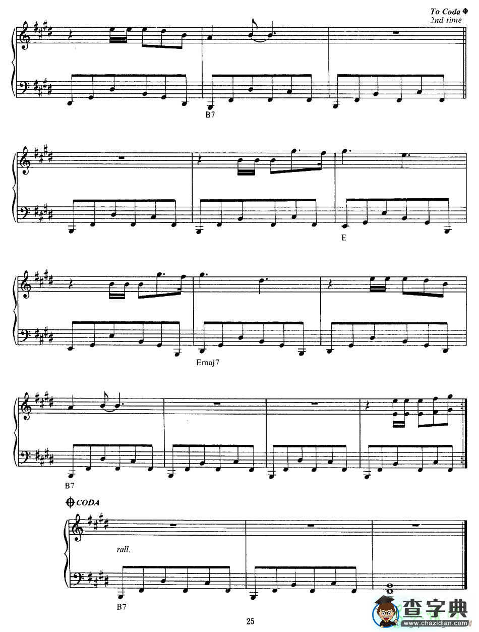 【Richard Clayderman钢琴谱】五线谱