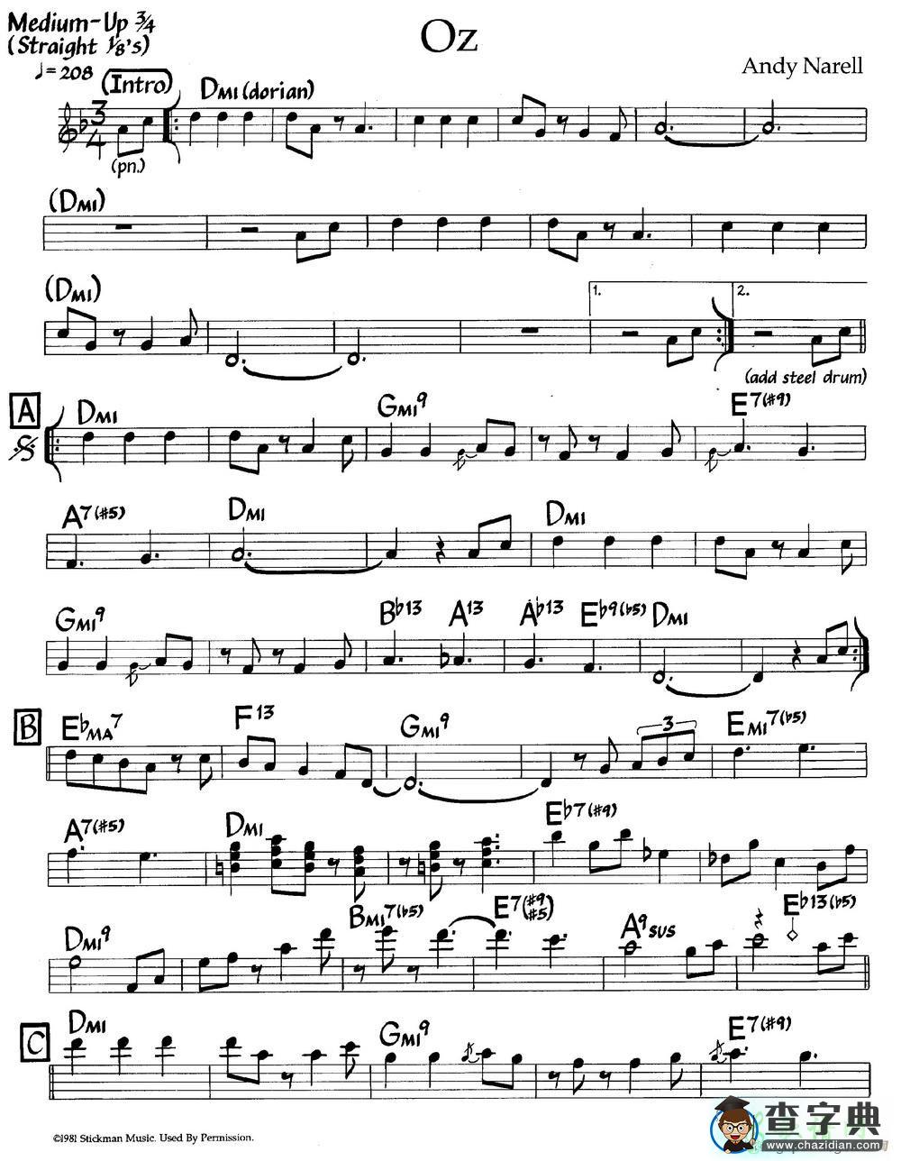 【Oz钢琴谱】五线谱爵士钢琴曲谱