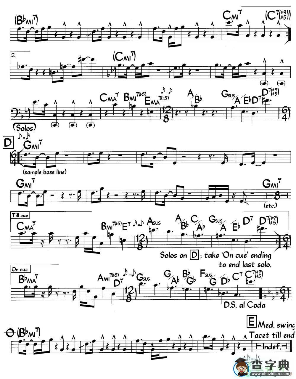 【Escher Sketch(Bass)钢琴谱】五线谱