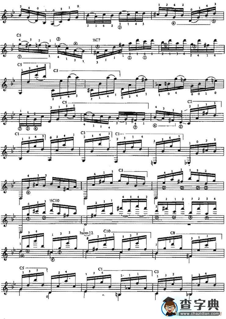 Preludio op.5no.1（古典吉他）吉他谱