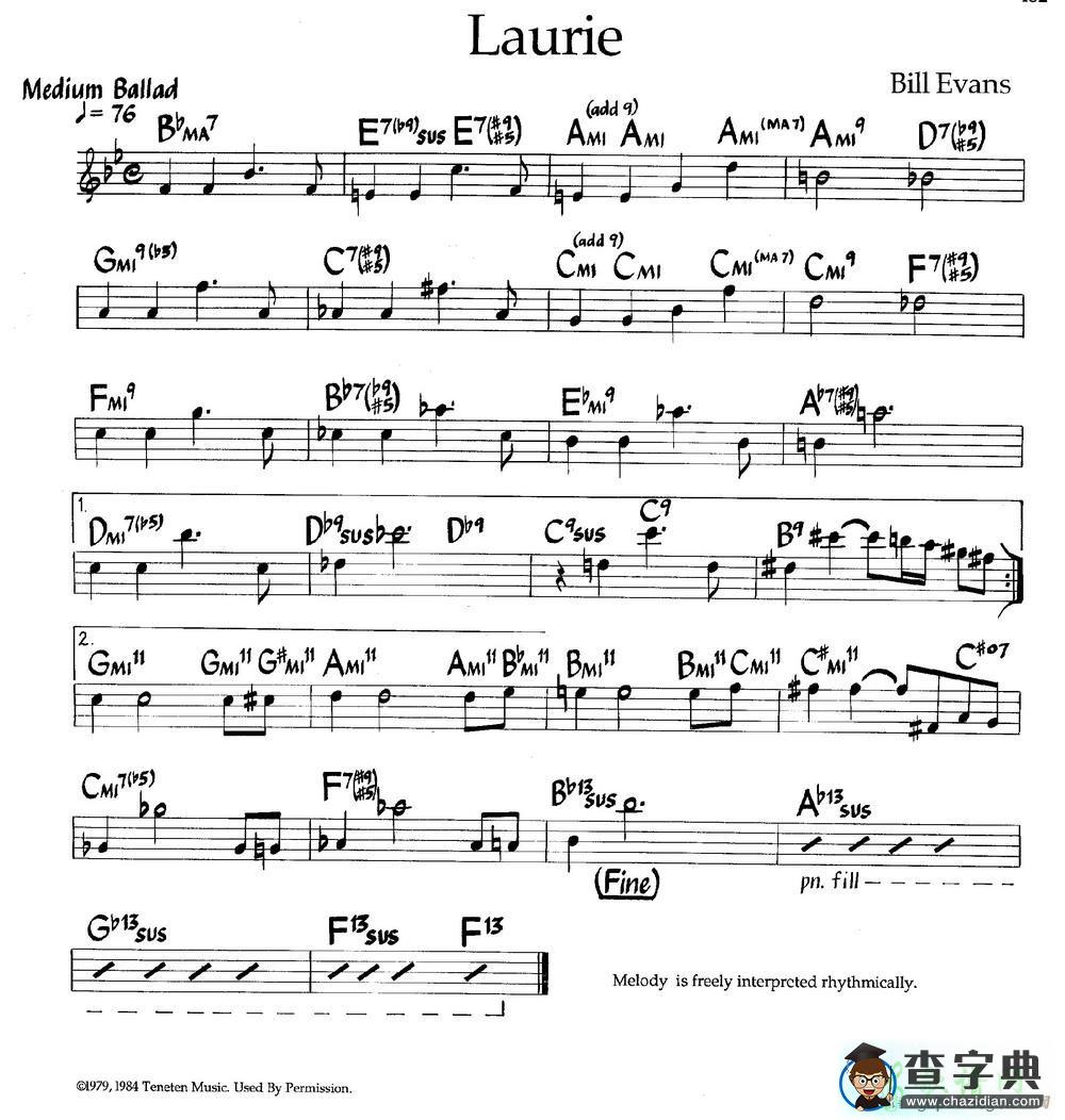 【Laurie钢琴谱】五线谱