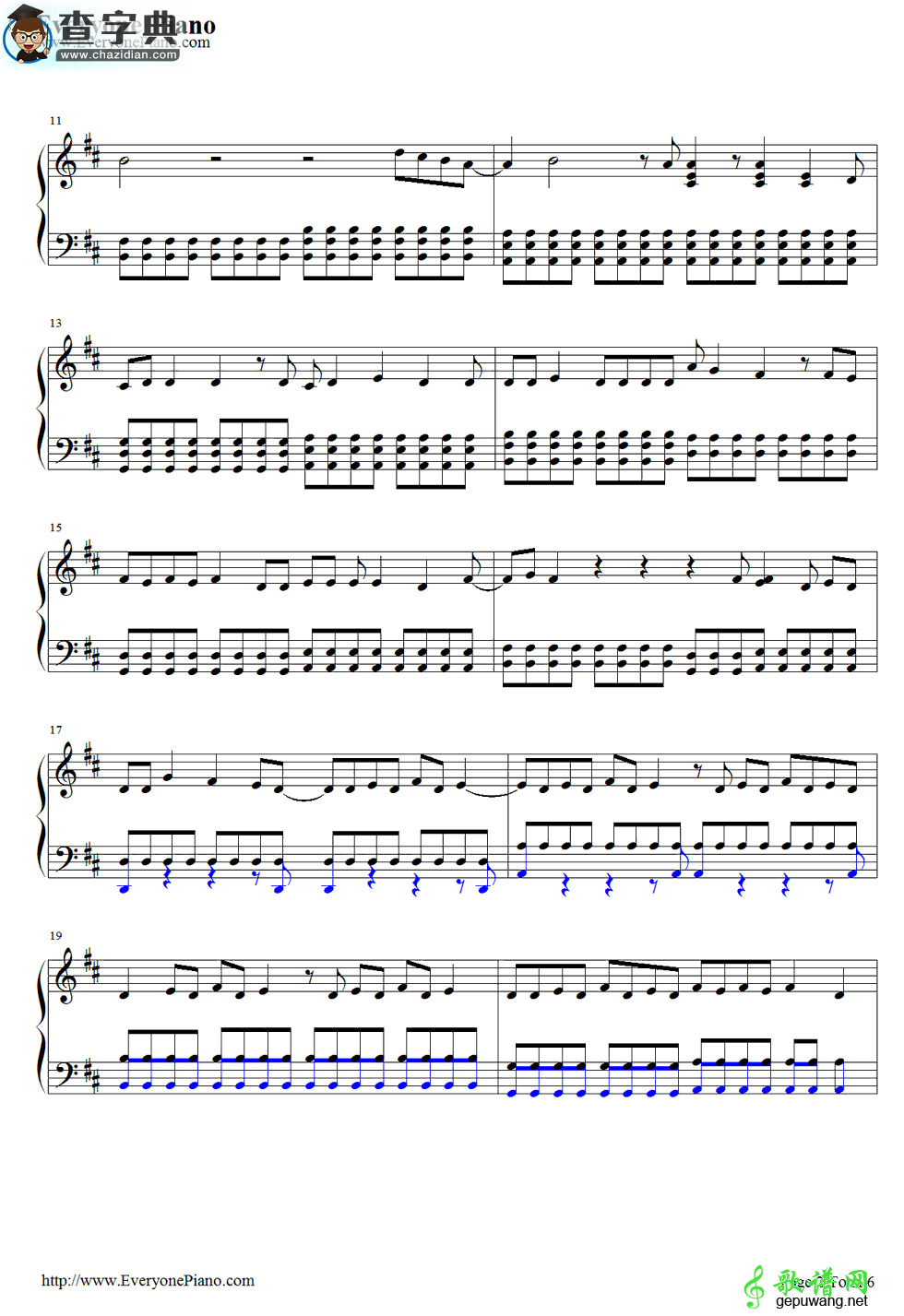 【Love Story钢琴谱】Taylor Swift爱的故事钢琴五线谱