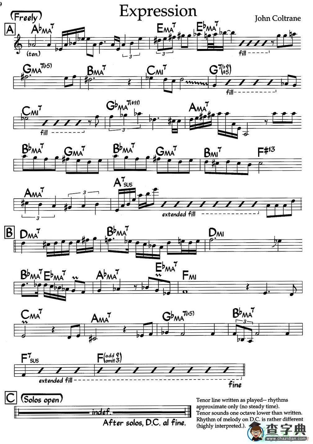 【Expression（表情）钢琴谱】五线谱