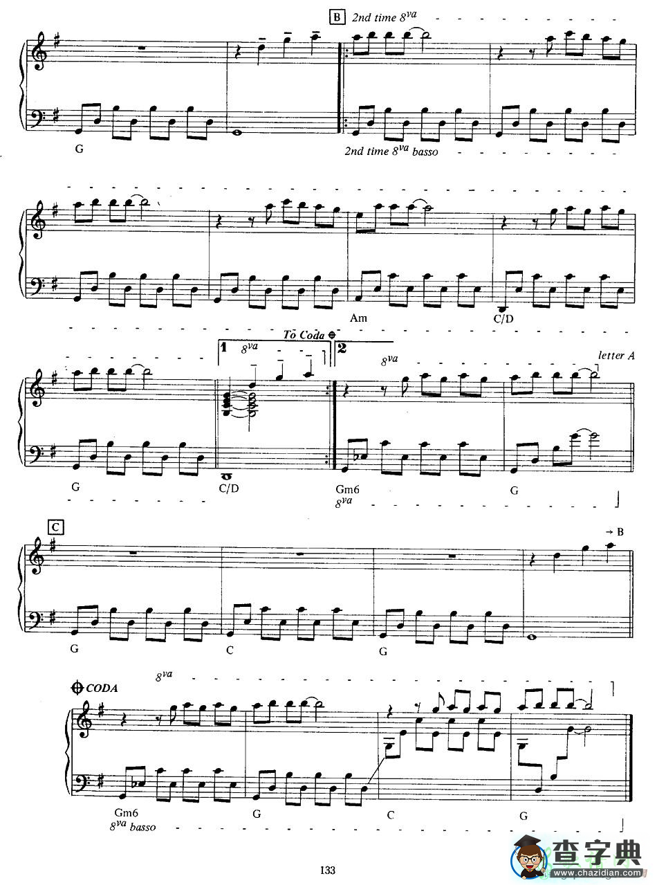 【Souvenirs DEnfance钢琴谱】五线谱