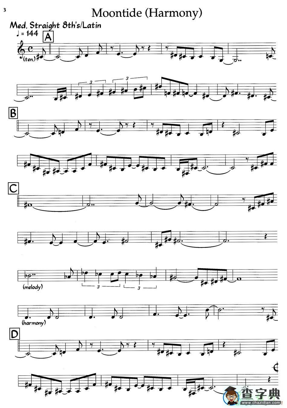 【Moontide（Harmony）钢琴谱】五线谱