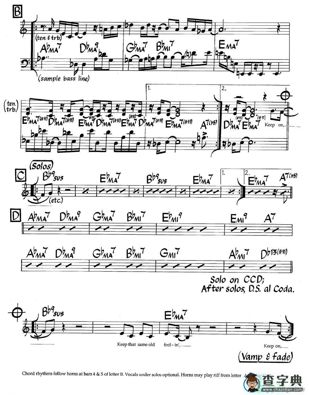 【Keep That Same Old Feeling钢琴谱】五线谱