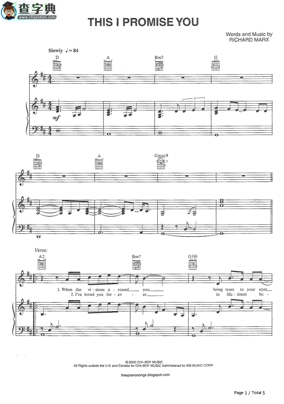 【This I Promise You钢琴谱】NSYNC