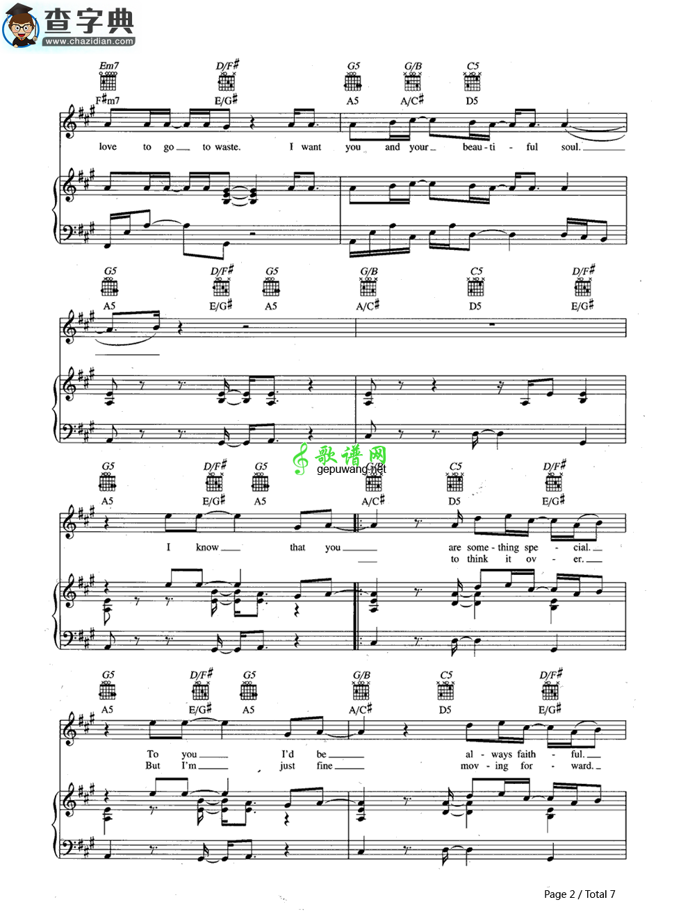 Beautiful Soul钢琴谱_Jesse McCartney