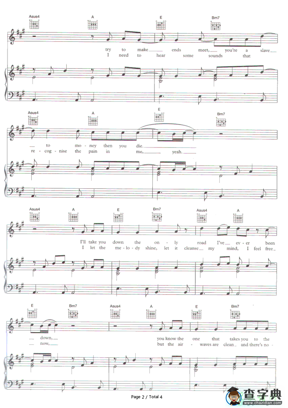 【Bitter Sweet Symphony钢琴谱】The Verve