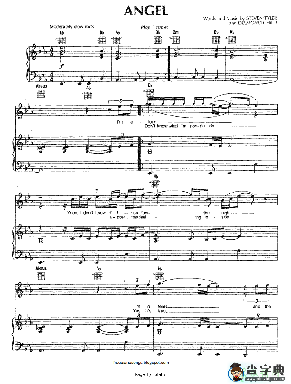 【Angel钢琴谱】Aerosmith