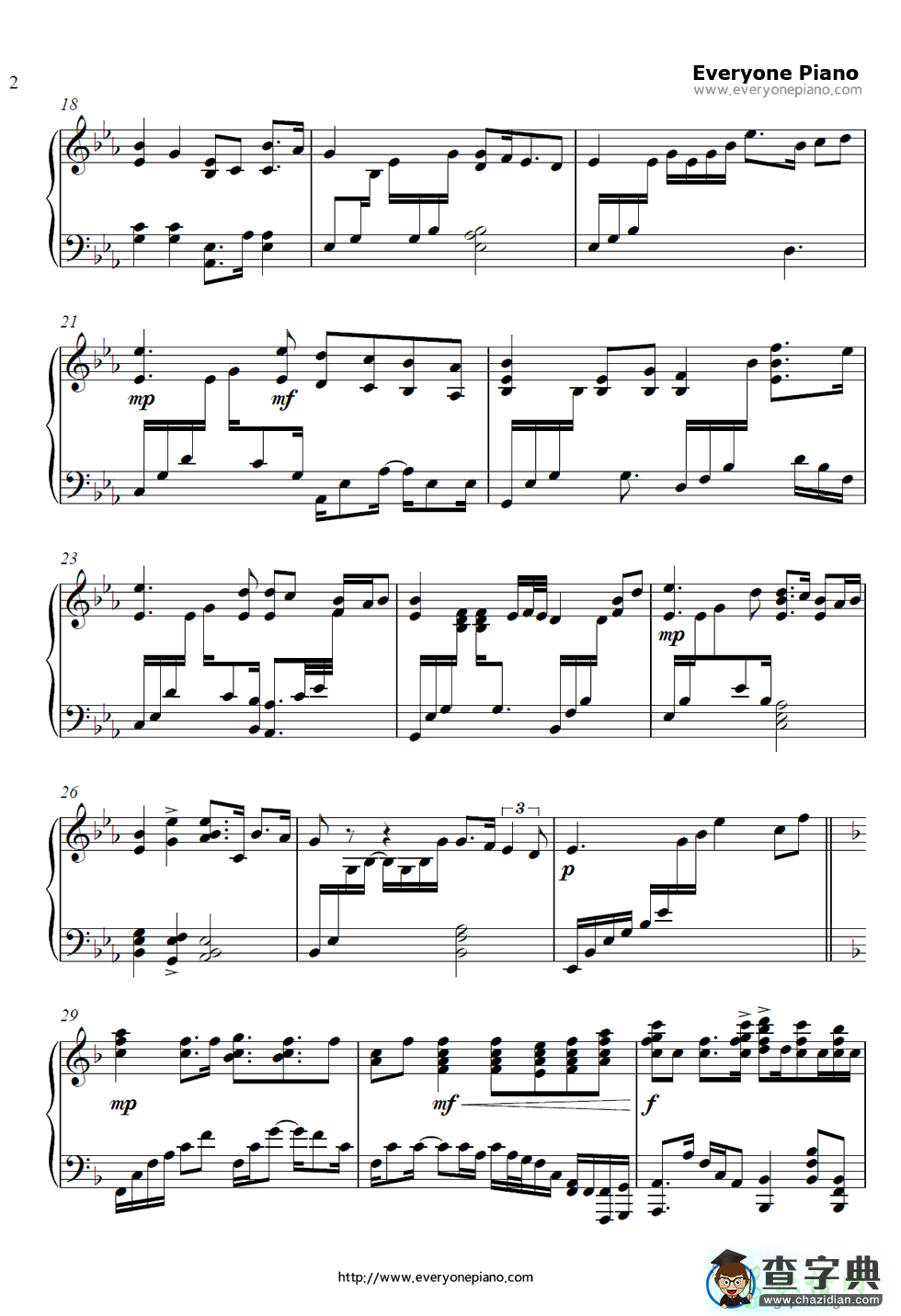 【You Raise Me Up钢琴谱】Josh Groban
