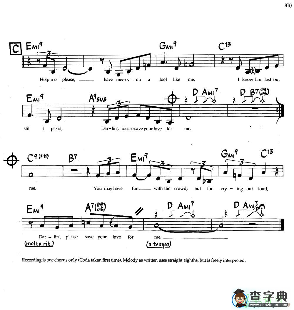 【Save Your Love For Me钢琴谱】五线谱