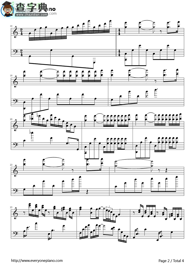 水边的阿狄丽娜钢琴谱_Ballade for Adeline钢琴简谱