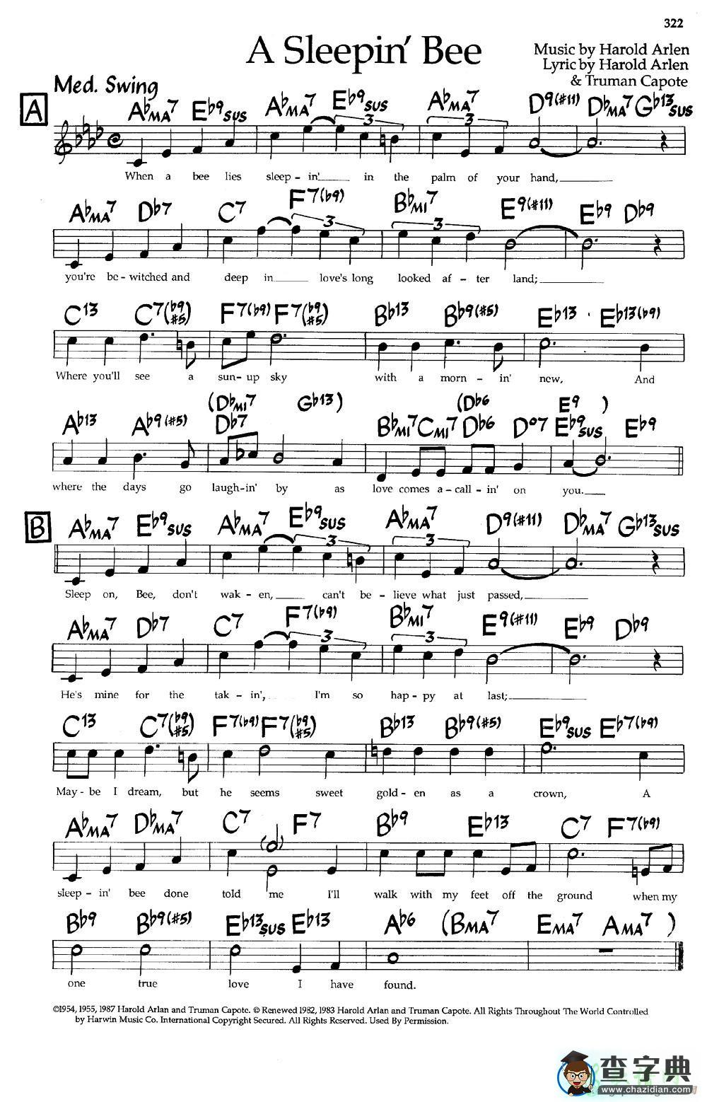 【A SleepinBee钢琴谱】五线谱