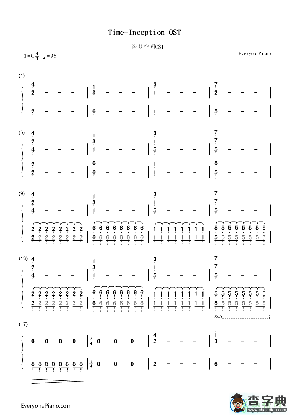【Time钢琴谱】Hans Zimmer