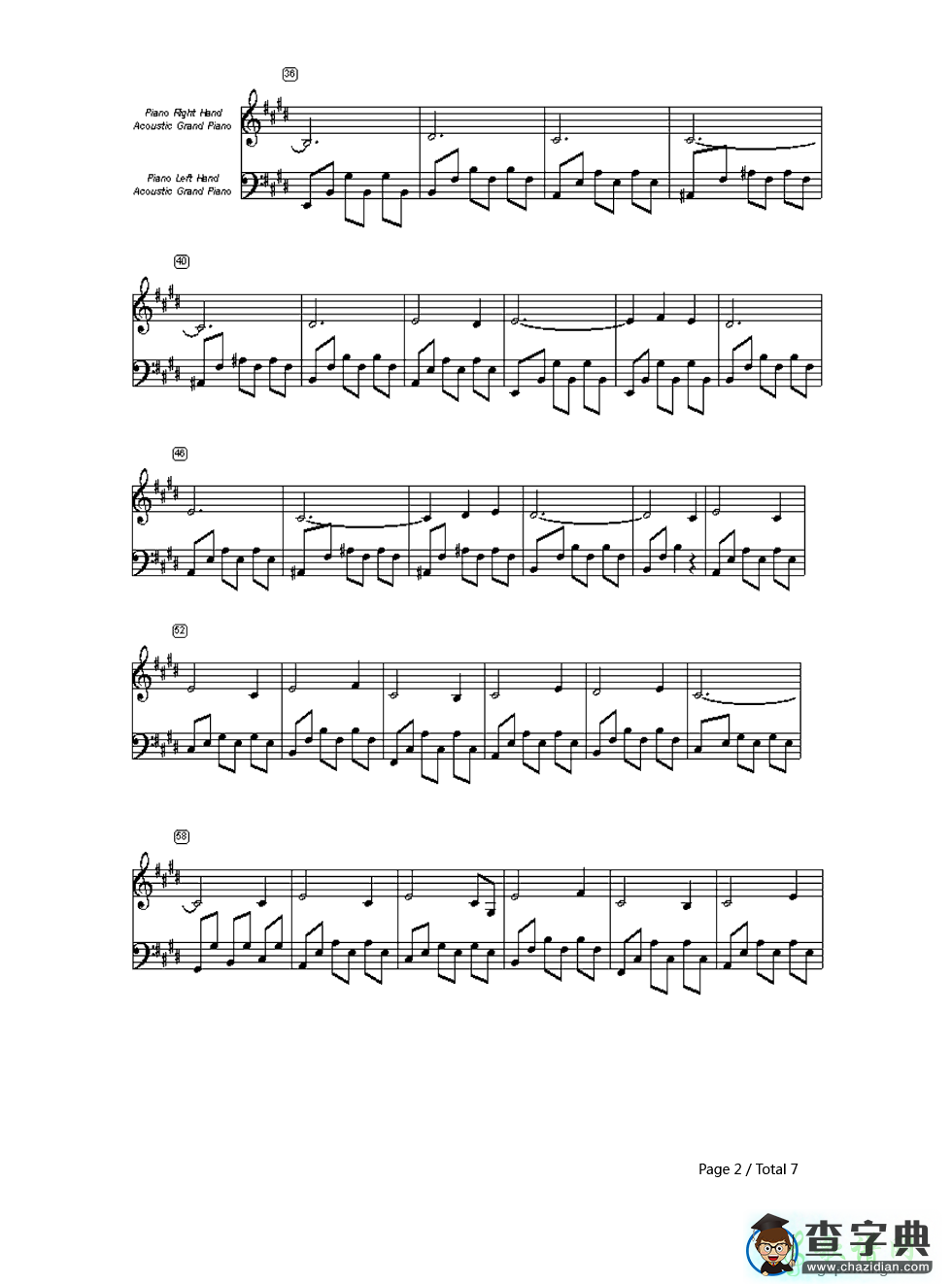 【Caribbean Blue钢琴谱】Enya