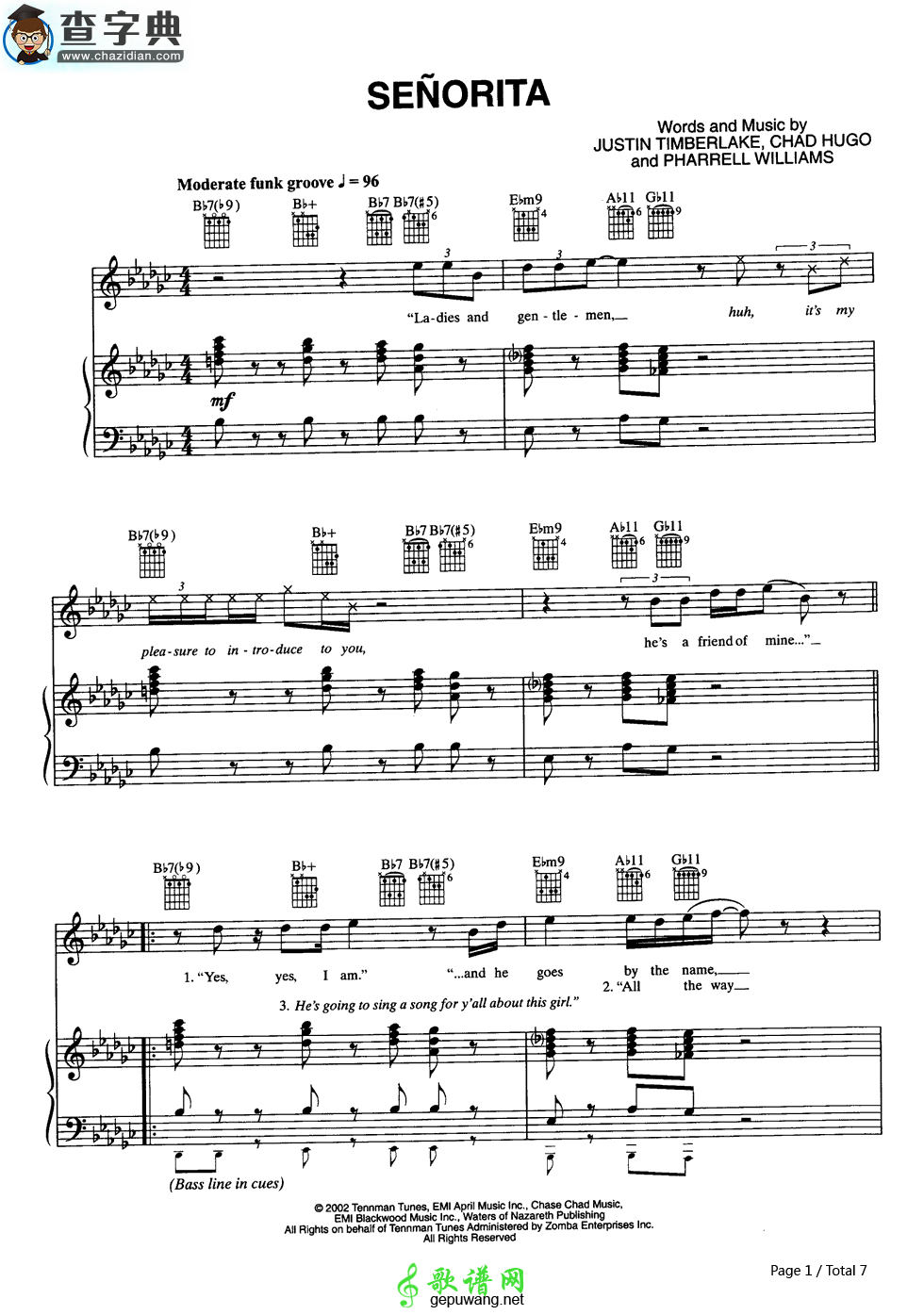 【Senorita钢琴谱】Justin Timberlake