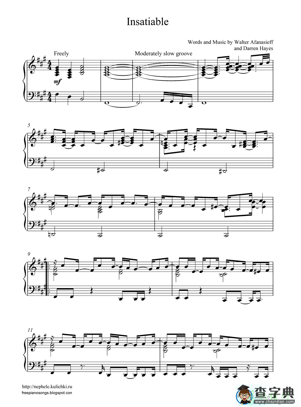 【Insatiable钢琴谱】Darren Hayes