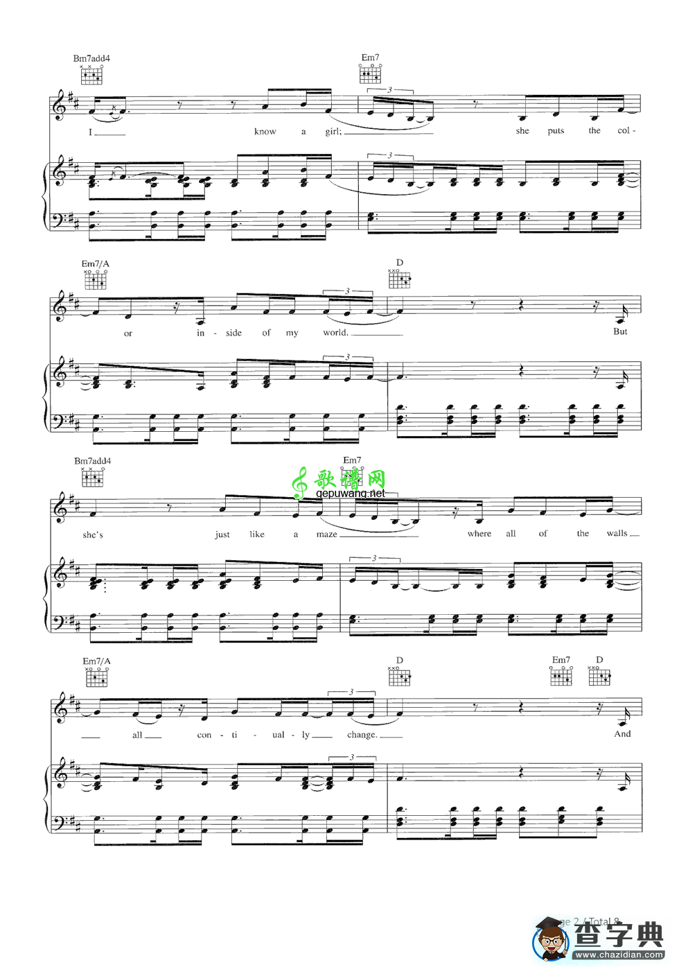 Daughters钢琴谱_John Mayer