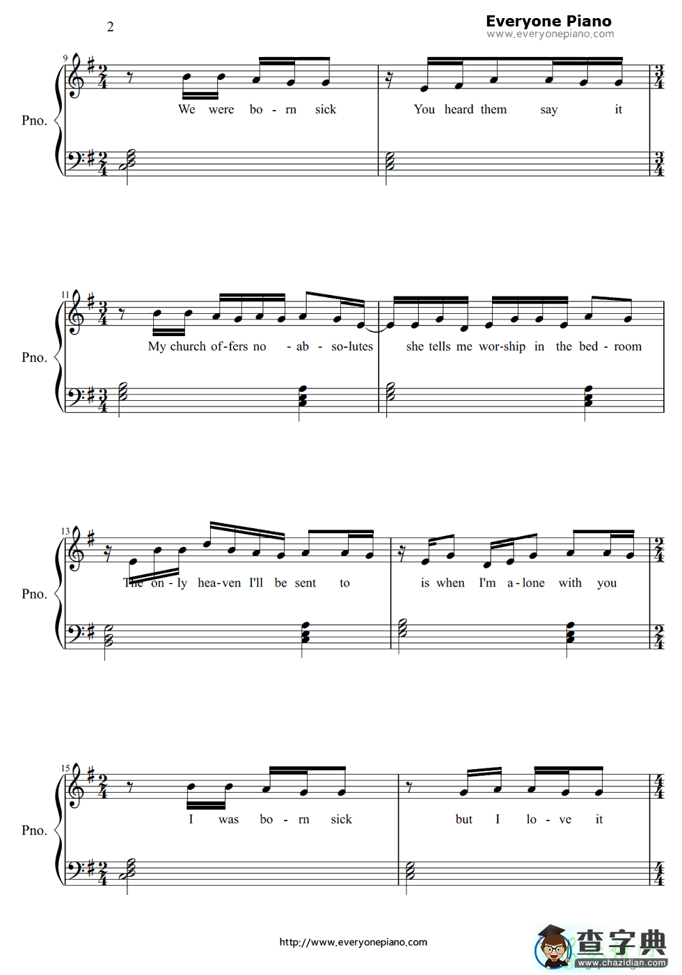 【Take Me to Church钢琴谱】Hozier