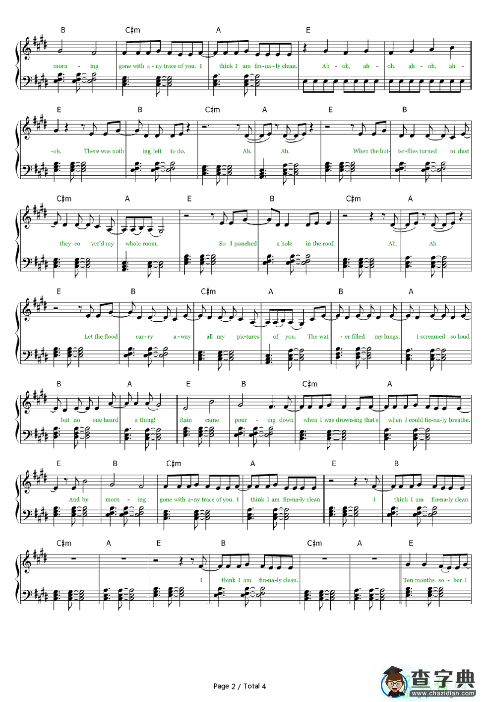 【Clean钢琴谱】Taylor Swift