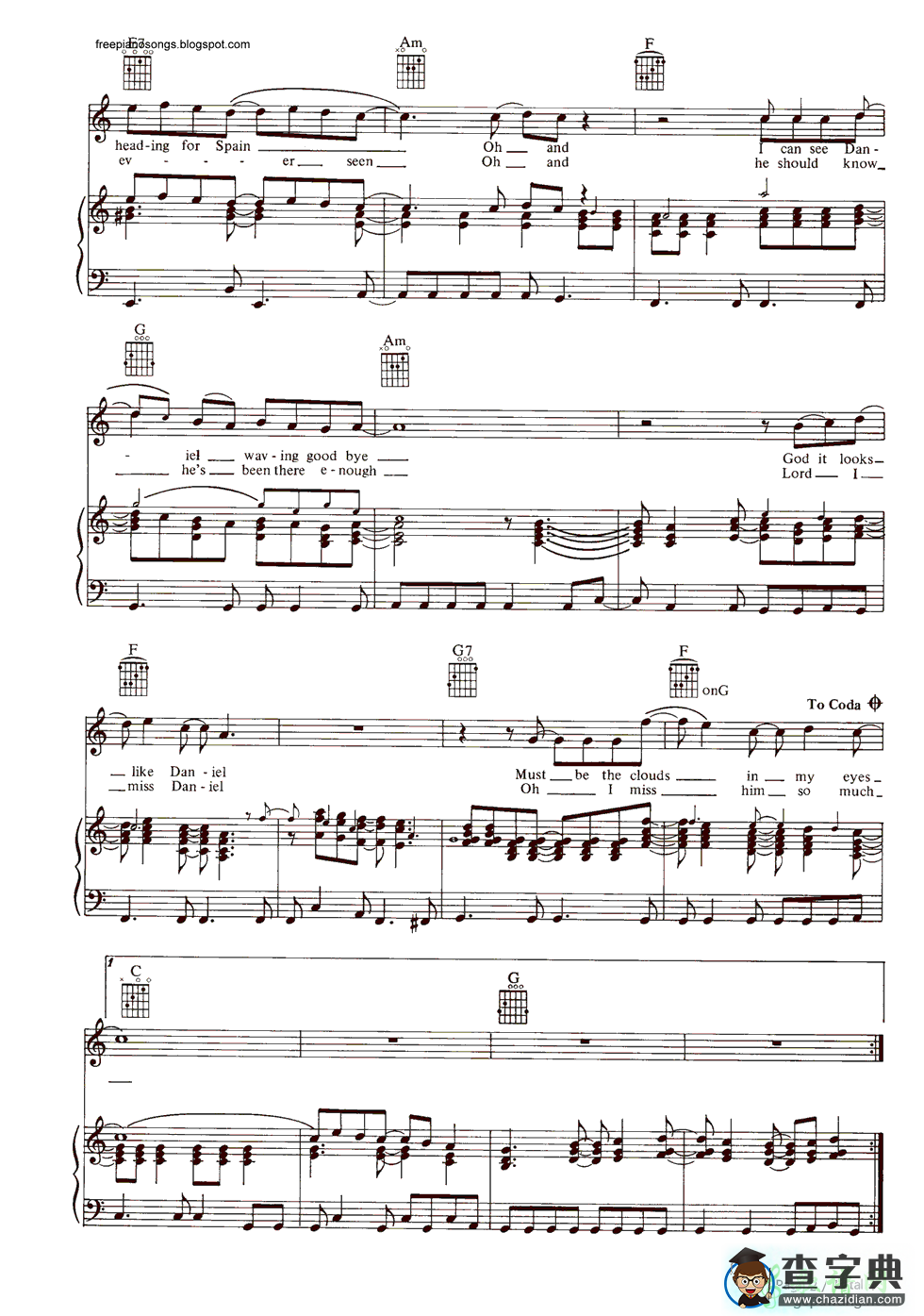 【Daniel钢琴谱】Elton John