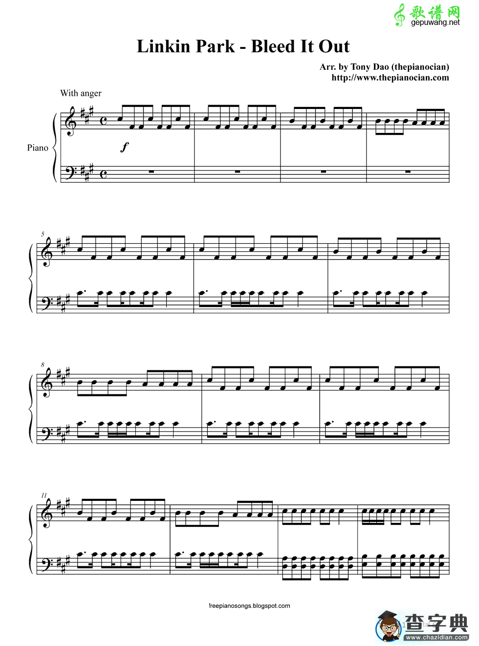 Bleed It Out钢琴谱_Linkin Park